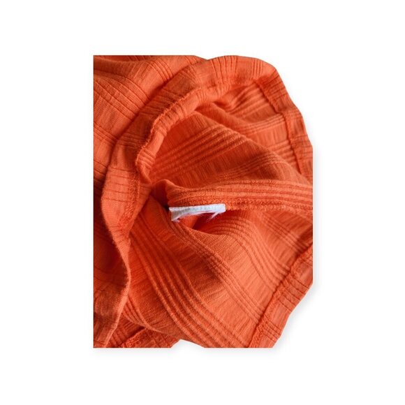 Anthropologie Pilcro s/s tangerine ribbed v-neck modal cotton tee size S EUC - Picture 9 of 11